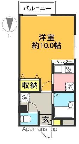 ゼフィール梅丘(ワンルーム/2階)の間取り写真