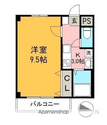 エスパースユイット(1K/3階)の間取り写真