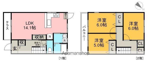 ジェイ・クレール(3LDK/1階)の間取り写真