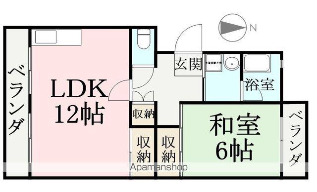 老松マンション(1LDK/1階)の間取り写真