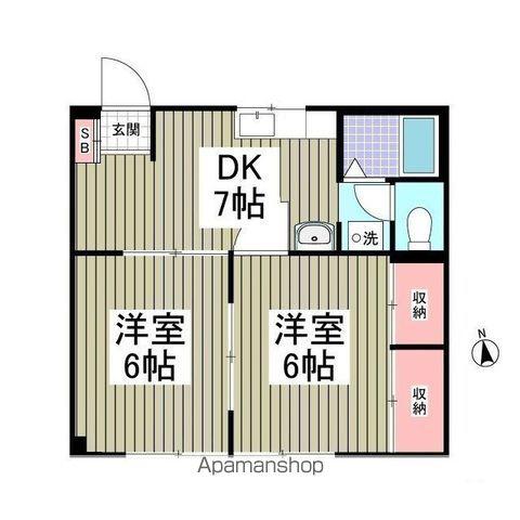 パークサイド美杉台(2DK/1階)の間取り写真
