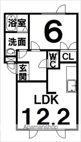 ポーラアルファ(1LDK/1階)の間取り写真