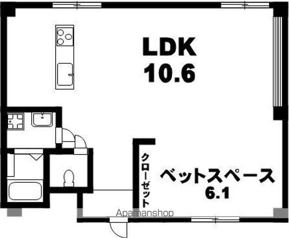 カサベルデ(ワンルーム/4階)の間取り写真