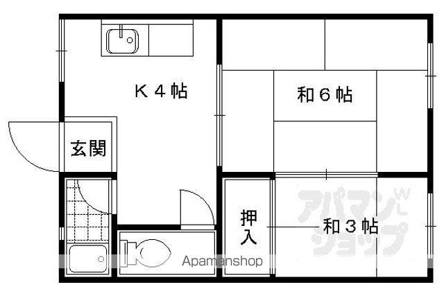 四ノ宮ハイツ(2K/2階)の間取り写真