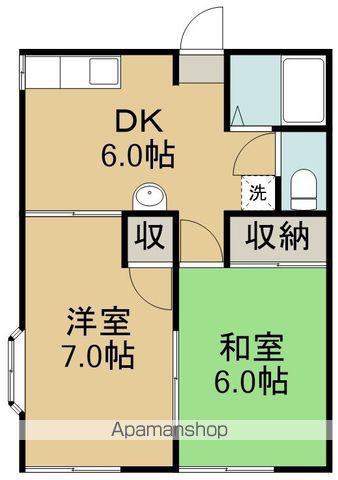 エクセル沖野(2DK/2階)の間取り写真
