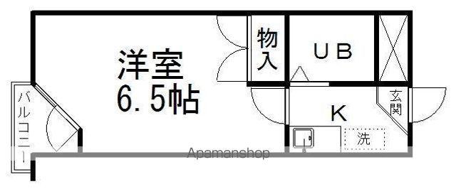 ベルシティ旭ヶ丘(1K/4階)の間取り写真