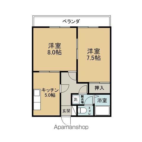 コーポアトム(2K/2階)の間取り写真