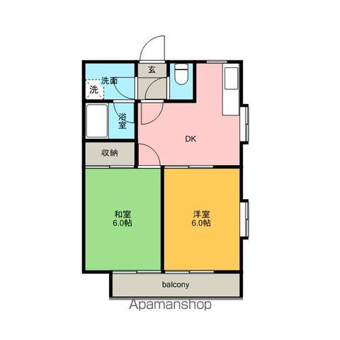 ΑNEXT常総第10(2DK/2階)の間取り写真