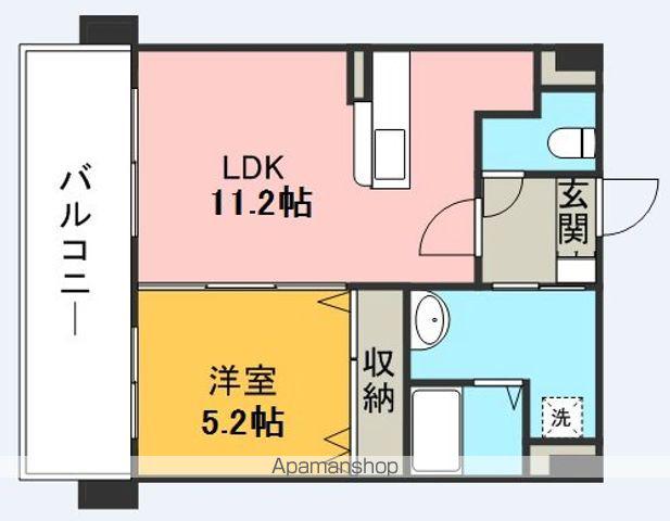 箱崎なつめビル(1LDK/3階)の間取り写真