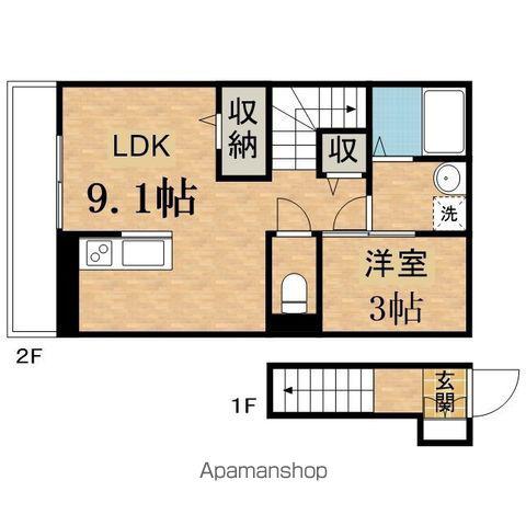 ポルタフォルトゥーナ(1LDK/2階)の間取り写真