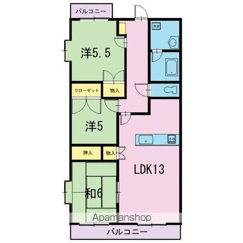 サニーコート上足(3LDK/4階)の間取り写真