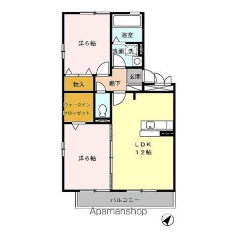 セジュールM B(2LDK/2階)の間取り写真