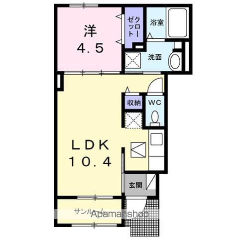 ステラ玉湯(1LDK/1階)の間取り写真