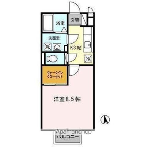 グランデール(1K/2階)の間取り写真