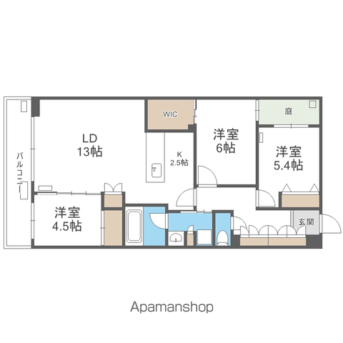 SーRESIDENCE南円山BLAZE(3LDK/1階)の間取り写真