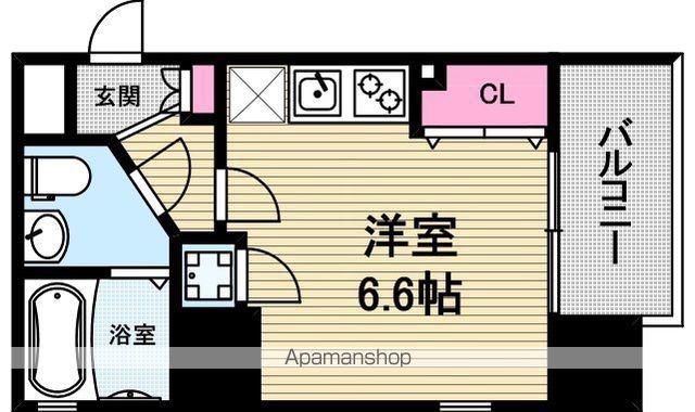 レジディア谷町(ワンルーム/5階)の間取り写真
