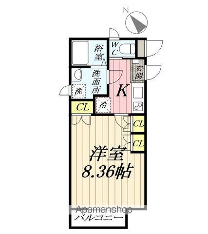 とぷらとがさきセカンド(1K/2階)の間取り写真