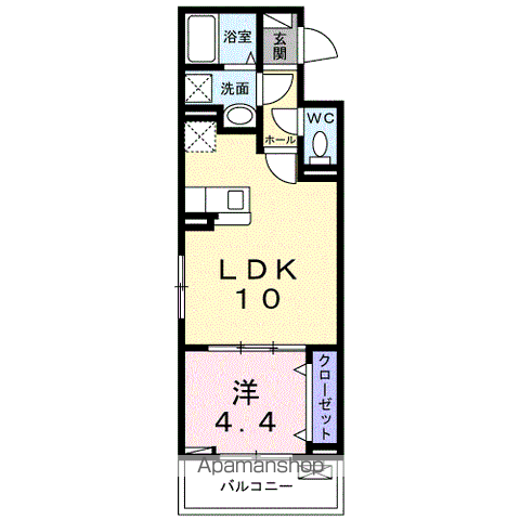 PRIMO Ⅱ(1LDK/3階)の間取り写真