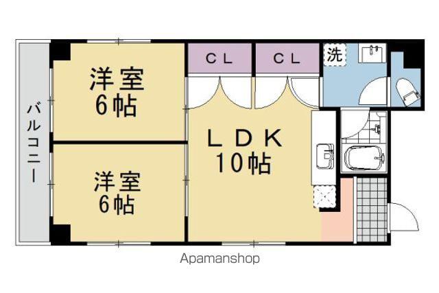高倉錦ビル(2LDK/4階)の間取り写真
