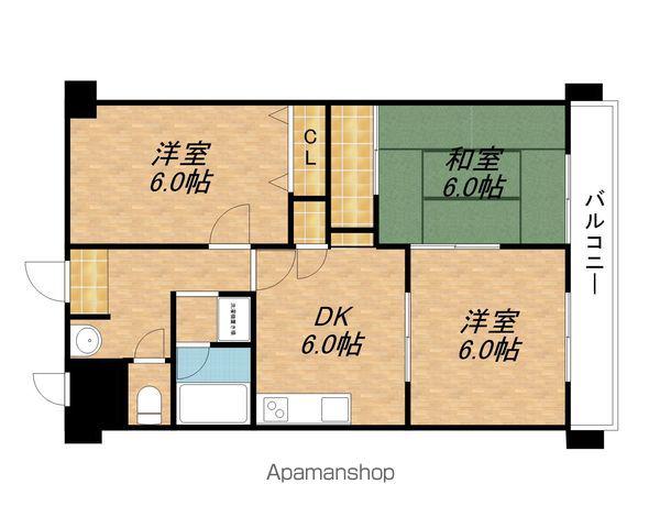 ウェルスMORI(3DK/2階)の間取り写真