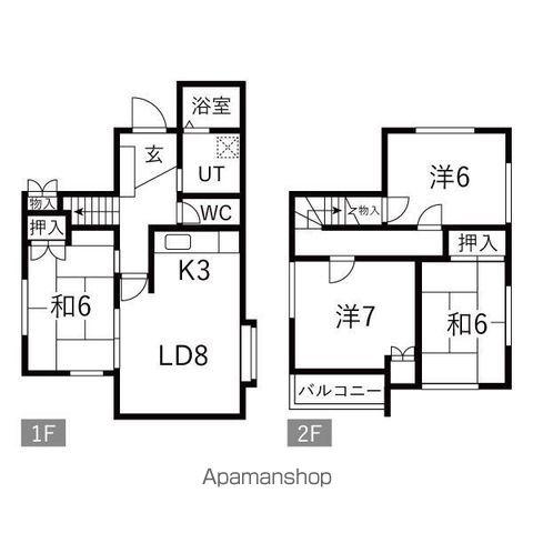 中央本線 勝川駅(JR) 徒歩27分 2階建 築38年(4LDK)の間取り写真