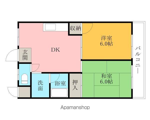 ロイヤルコーポ和泉鳥取(2DK/4階)の間取り写真