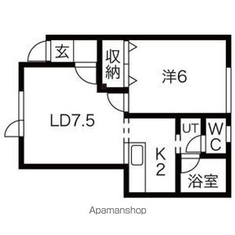 ドエル元町(1LDK/2階)の間取り写真