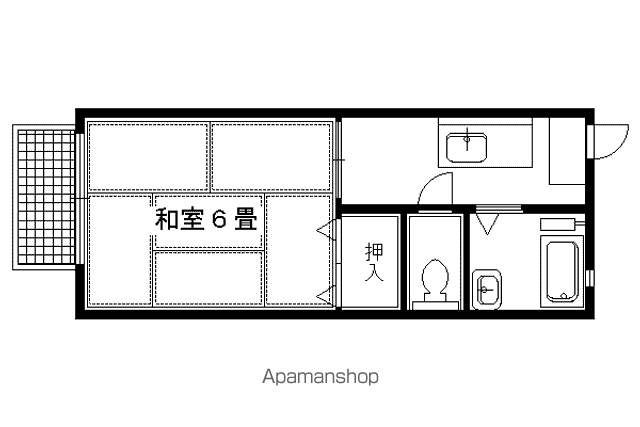 ハイツ静市(1K/1階)の間取り写真