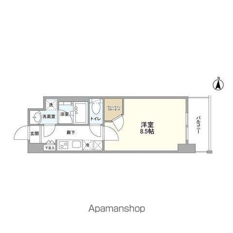 ゼスタレジデンス桜山(1K/7階)の間取り写真