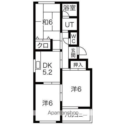 メゾンドアイン(3DK/2階)の間取り写真