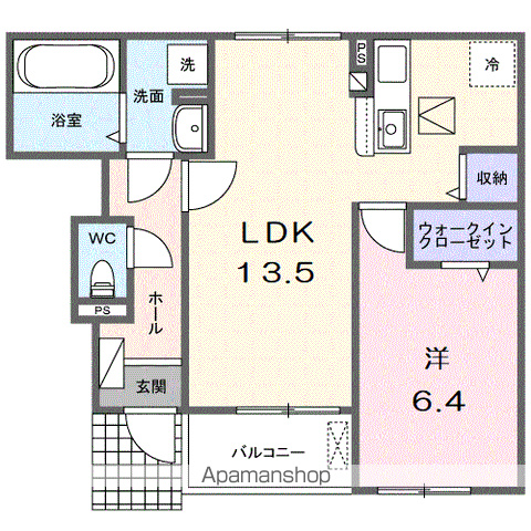グレースプルミエ(1LDK/1階)の間取り写真