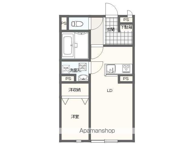 Gエトワール(1LDK/1階)の間取り写真