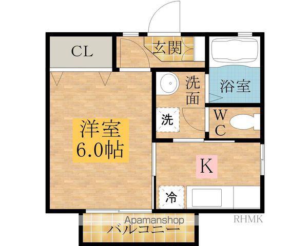 パストラル貝塚(1K/1階)の間取り写真