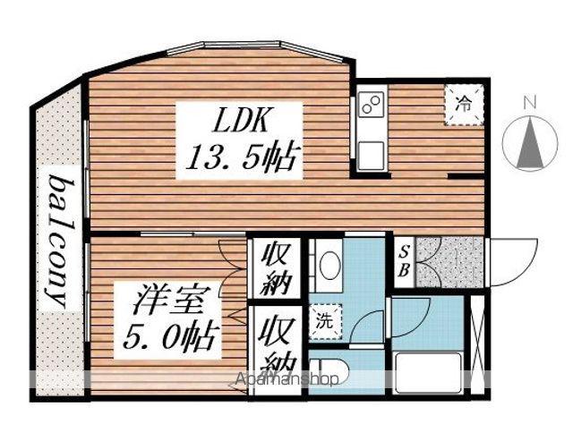 ハローズ稲毛(1LDK/3階)の間取り写真