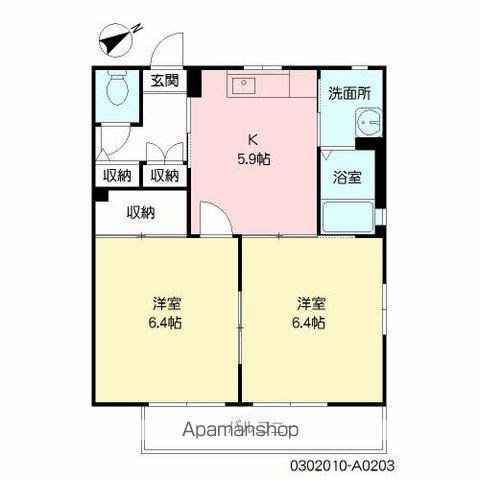 ソネット博多駅南(2K/2階)の間取り写真