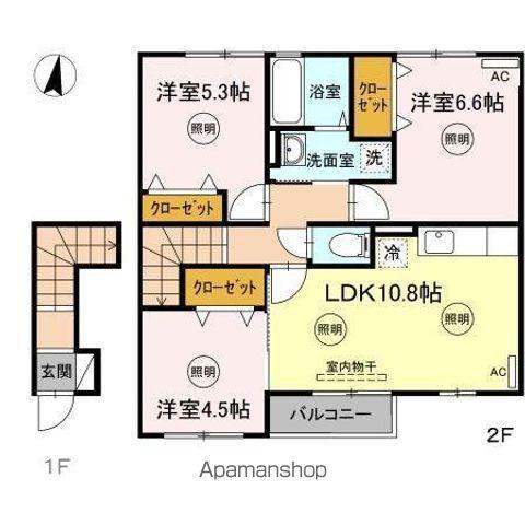 クレール(3LDK/2階)の間取り写真