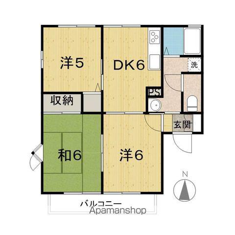 レトアタウン弐番館(3DK/2階)の間取り写真