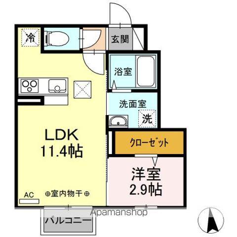 D-ROOM東中央(1LDK/1階)の間取り写真