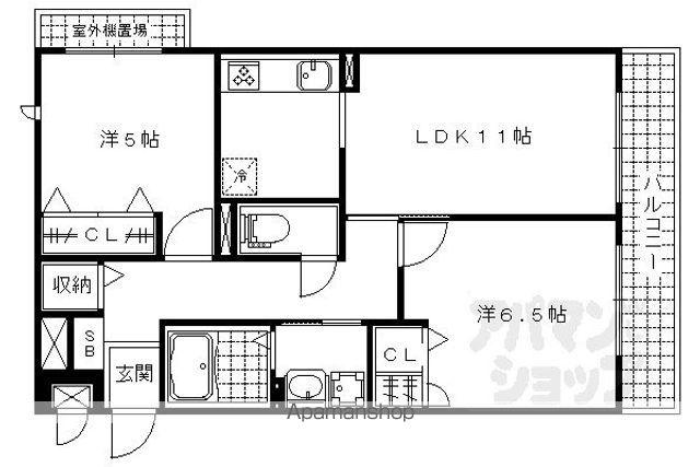 プロプル音羽(2LDK/3階)の間取り写真
