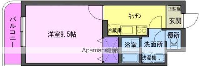 アリエスK(1K/3階)の間取り写真