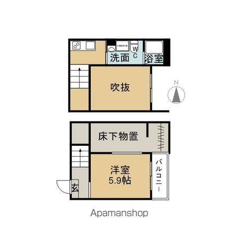 アルナージ川西(ワンルーム/2階)の間取り写真