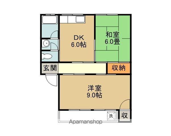 フジワラマンション(2DK/2階)の間取り写真