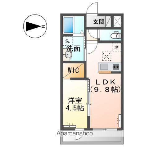 長野市篠ノ井布施五明Kアパート(1LDK/1階)の間取り写真
