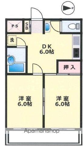 グレースヒルズ(2DK/1階)の間取り写真