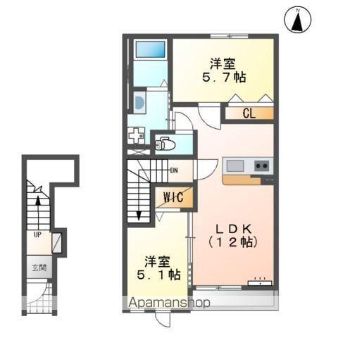 グランツⅡ(2LDK/2階)の間取り写真