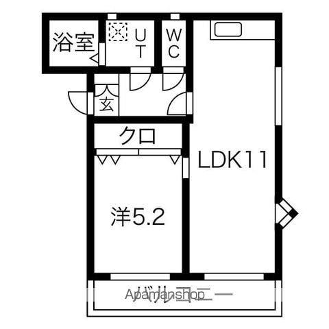 ピュアSEVEN(1LDK/2階)の間取り写真