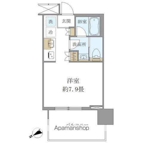 BRILLIA TOWER 浜離宮(ワンルーム/6階)の間取り写真