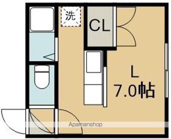 テラハウス深堀(ワンルーム/2階)の間取り写真