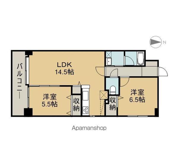 ラディア近代美術館前(2LDK/6階)の間取り写真