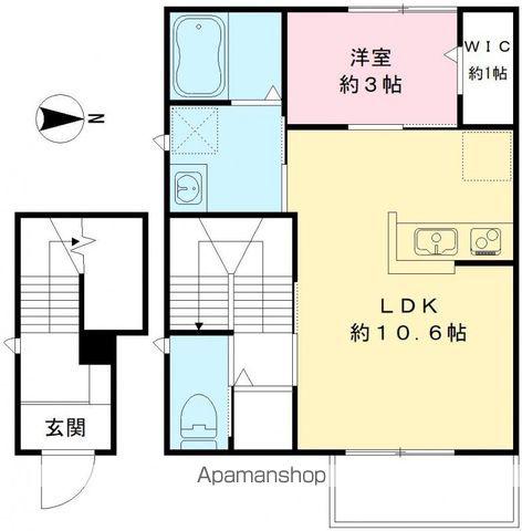 BELLE JIANG Ⅱ(1LDK/2階)の間取り写真
